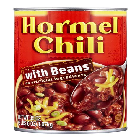 HORMEL Chili with Beans Canned Chili, Shelf-Stable, Large 38 oz Steel ...