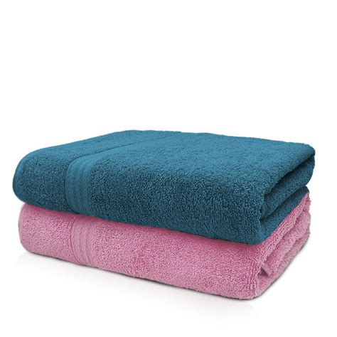 Sassoon Anatolia 100% Cotton 2 Piece Large Bath Towel 500 GSM (Pink ...