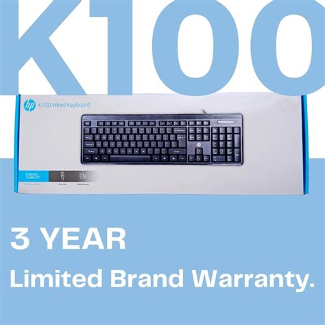 Buy HP K100 Wired Keyboard, Quick, Comfy and Accurate, USB Plug & Play ...