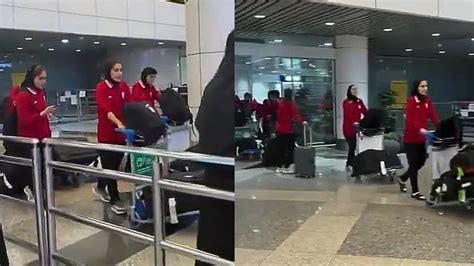 Viral Video Shows Emotional Scenes As Iranian Women Footballers Arrive ...