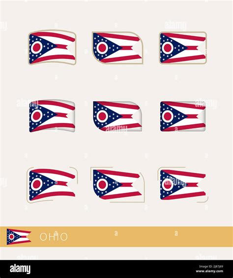 Vector flags of Ohio, collection of Ohio flags. Vector icon Stock ...