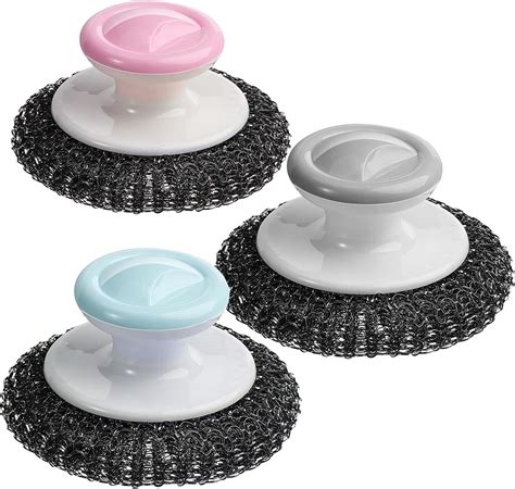 Aak Stainless Steel Scrubber with Handle, Steel Wool Scrubber for ...