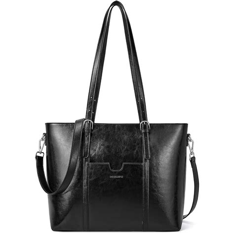 BOSTANTEN Women Leather Laptop Shoulder Handbag Vintage Briefcase 15.6 ...