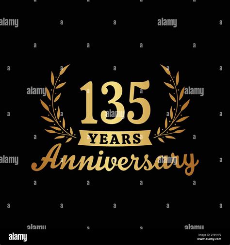 Celebrating 135 years anniversary logo design template. 135th ...