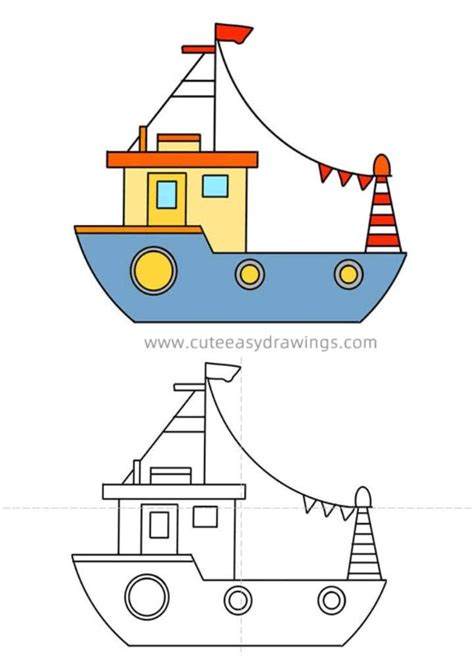 20 Easy Boat Drawing Ideas - How to Draw a Boat - Blitsy