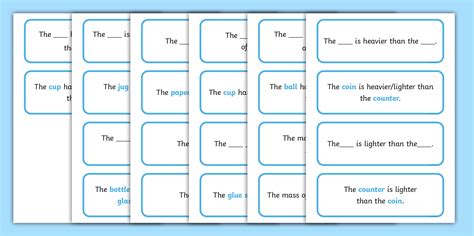 👉 Y1 Mass and Volume Stem Sentences (teacher made)