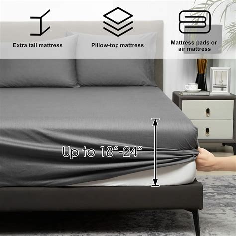 Buy HYPREST Extra Deep Pocket Cal King Sheet Sets Fits 18-24 in Deep ...