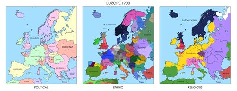 Detailed Map Of Europe Circa 1900 A Map Of Europe In 1900 [1837 ×
