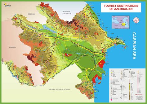 Tourist map of Azerbaijan - Ontheworldmap.com