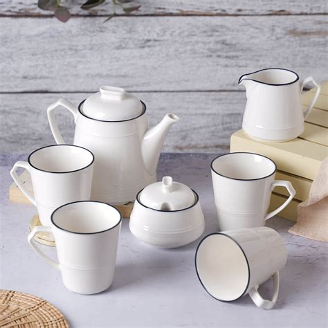 Black and White Tea Set Online - Premium Tea Set | Nestasia