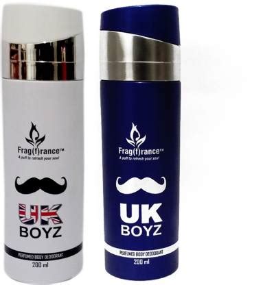 fragfrance UK BOYZ White & UK BOYZ Blue Deodorant Body Spray 200ml ...