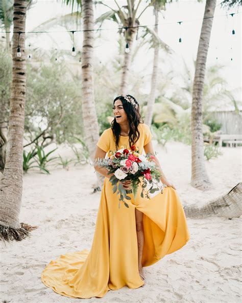 Colored Beach Wedding Dresses