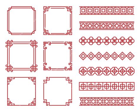Traditional chinese border design chinese frame | Premium Vector
