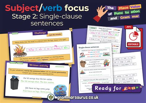 Ready for Place Value of Punctuation and Grammar - Single-clause ...