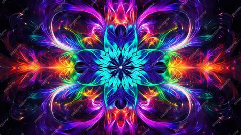 Premium AI Image | Cosmic Kaleidoscope Neon Galactic Delight