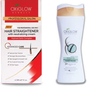 oxy glow herbals Set Of Hair Straightener 200gm & Keratin Hair Mask ...