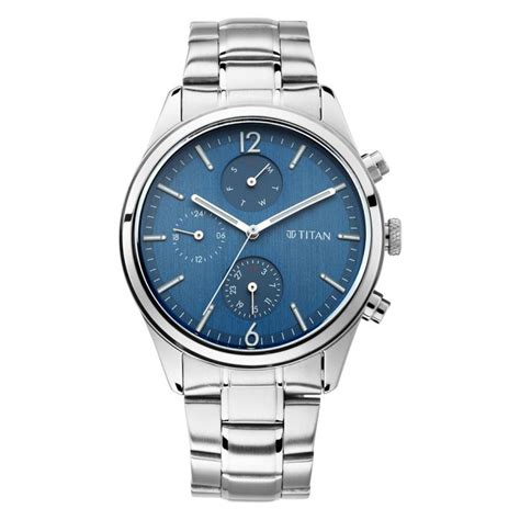TITAN Workwear Watch with Blue Dial & Metal Strap - 1805SM03 – KRISHNA ...