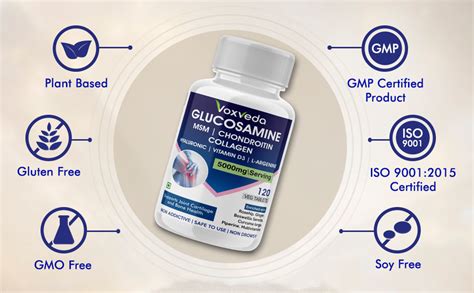Voxveda's Glucosamine Tablets - 120 Veg Tablets | Glucosamine Tablets ...