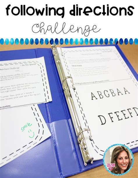 Following Directions Activity