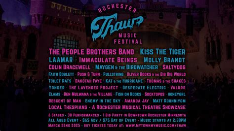 Rochester Thaw Music Festival Schedule | My Town My Music