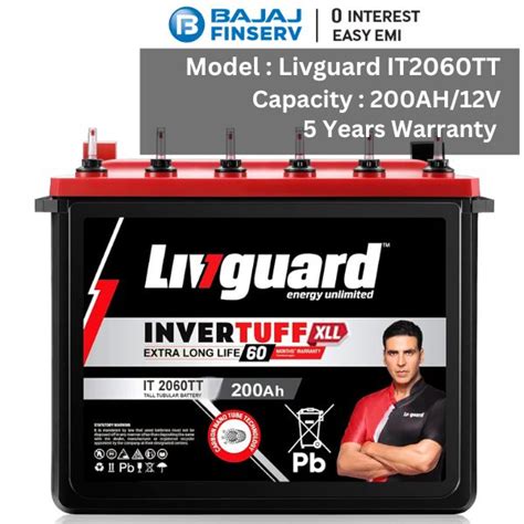 Livguard IT2060TT 200AH 12V Tall Tubular Long Life Battery,