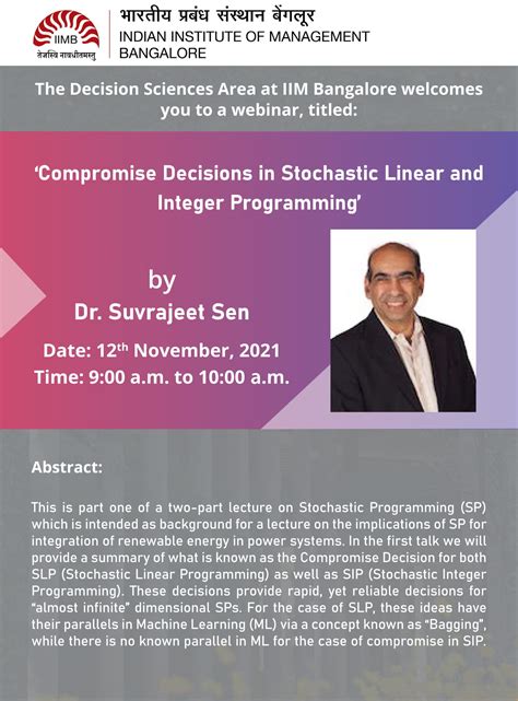 Webinar by the Decision Sciences Area on Compromise Decisions in ...