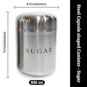 Buy BOXY Stainless Steel Silver Capsule shaped Canister Set of 3 (Tea ...