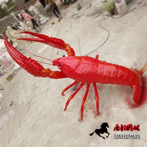 澳洲大龙虾海生物大型玻璃钢雕塑景观吉祥物 公园形象招牌帝王蟹-阿里巴巴