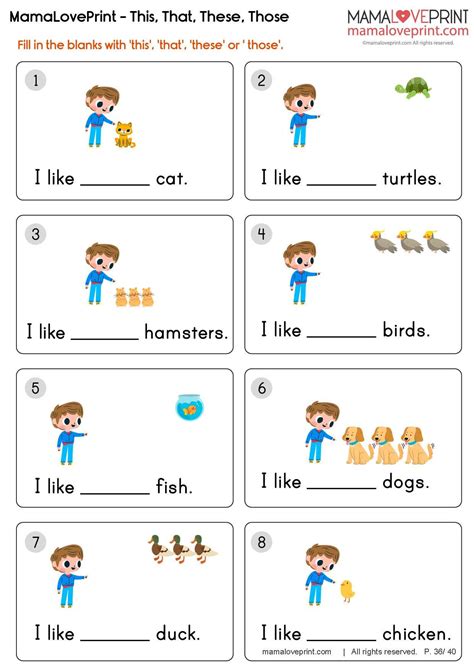 MamaLovePrint . Grade 1 English Worksheets . Demonstrative Pronouns ...