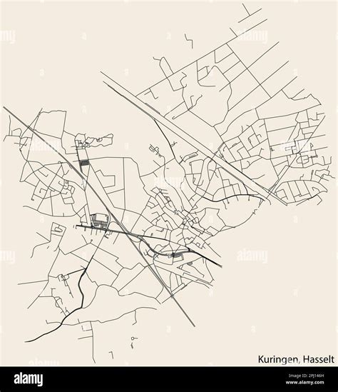 Detailed hand-drawn navigational urban street roads map of the KURINGEN MUNICIPALITY of the ...