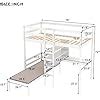 Buy Twin Loft Bed with Desk and Bookcase Wood Bunk Beds Frame Lower Bed ...