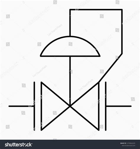 Vektor Stok Outline Pressure Reducing Regulator Valve Symbol (Tanpa ...