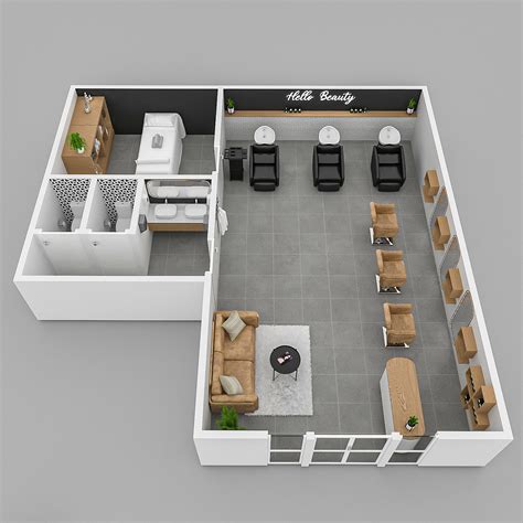 3d Salon Floor Plan