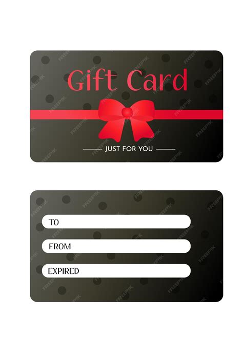 Premium Vector | Black gift card with red bow and ribbon