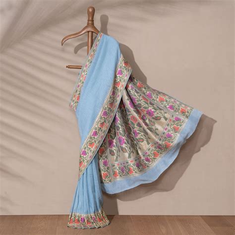 Bela Banarasi Handwoven Linen Chiffon Saree – The Warp 'n Weft