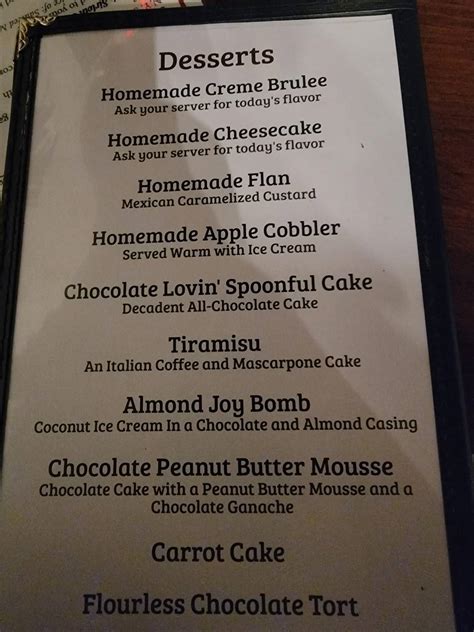 Menu at Hoffman House restaurant, Kingston