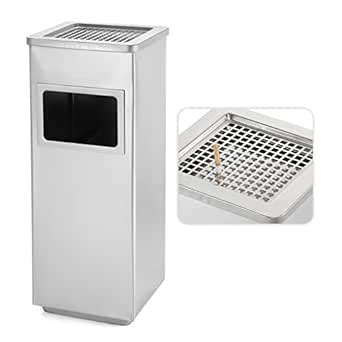 BEAMNOVA Trash Can Indoor Outdoor Stainless Steel Commercial Garbage ...