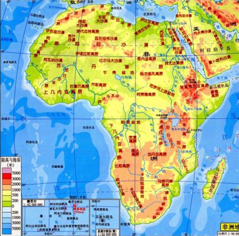 非洲地形图有比例尺_百度知道