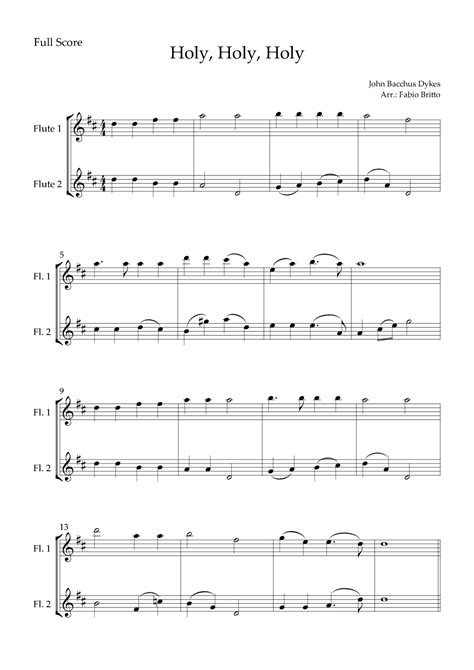 Holy, Holy, Holy (Traditional Christian Song) for Flute Duo (arr. Fabio ...