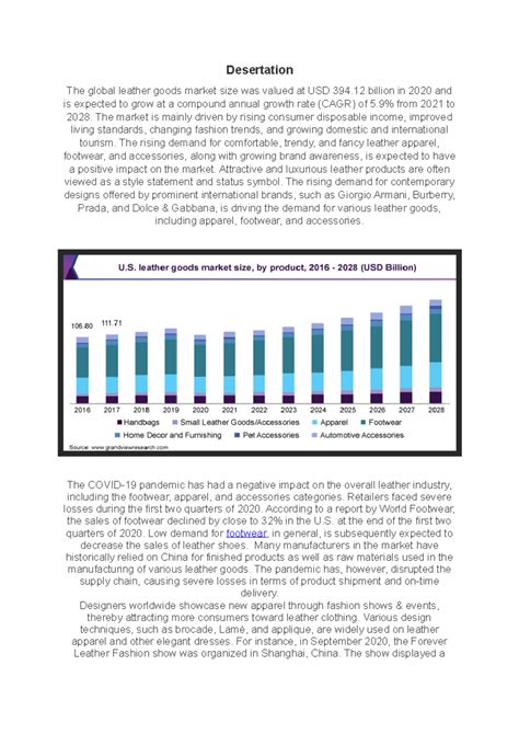 Dissertation - Market Analysis of the Global Leather Industry - Studocu