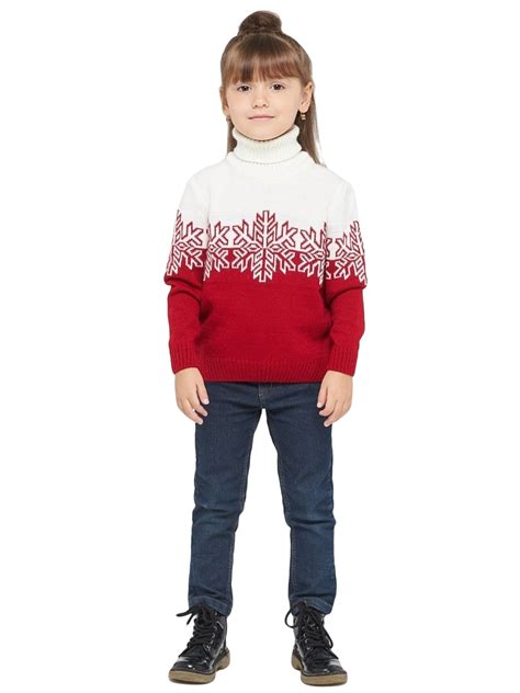 Matching Family Christmas Sweaters Turtleneck Reindeer Snowflakes Ugly ...