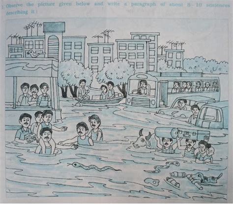 observe the picture given below and write a short paragraph of about 8 ...