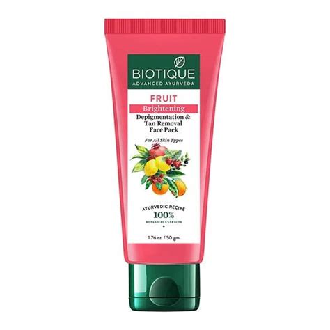 Biotique Fruit Brightening Depigmentation & Tan Removal Face Pack ...