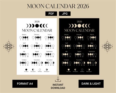 Full Moon Calendar 2026 USA | Calendar Printable