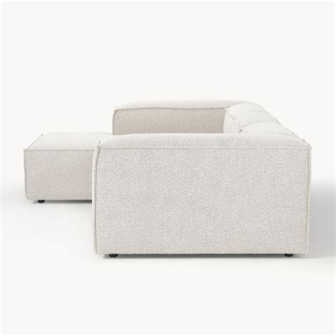 ElegantEdge 3 Seater White Boucle L Shaped Sofa – Nestroots