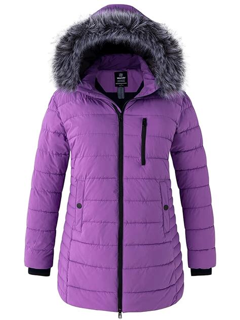 Wantdo Women's Plus Size Waterproof Puffer Coats Winter Outerwear ...