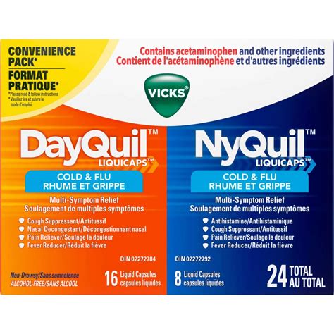 NyQuil DayQuil Cold & Flu Multi-Symptom Relief Liquid Capsules, 24 ...