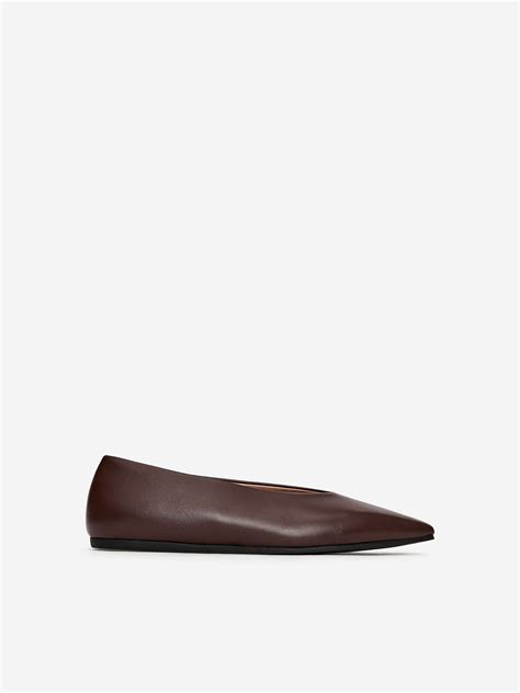 Leather Flats – Dark Brown – Women – ARKET GB