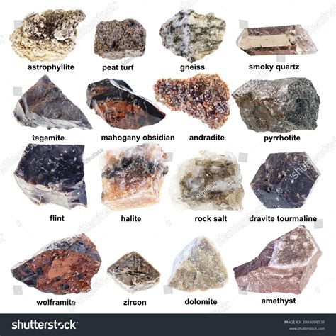 Set Various Brown Rough Rocks Names Stock Photo 2093098537 | Shutterstock