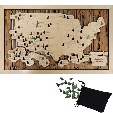 Amazon.com: Livin Harmony National Parks Map 11x19 Wooden Push Pins ...